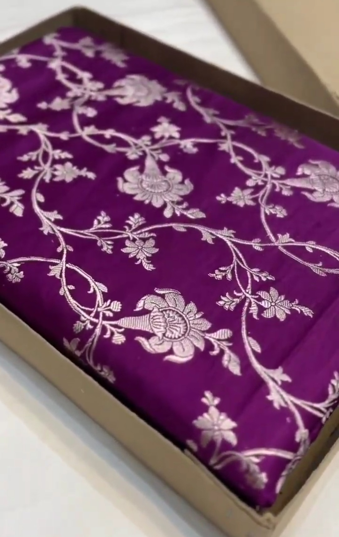 Purple Banarasi Mashru Soft Silk Saree