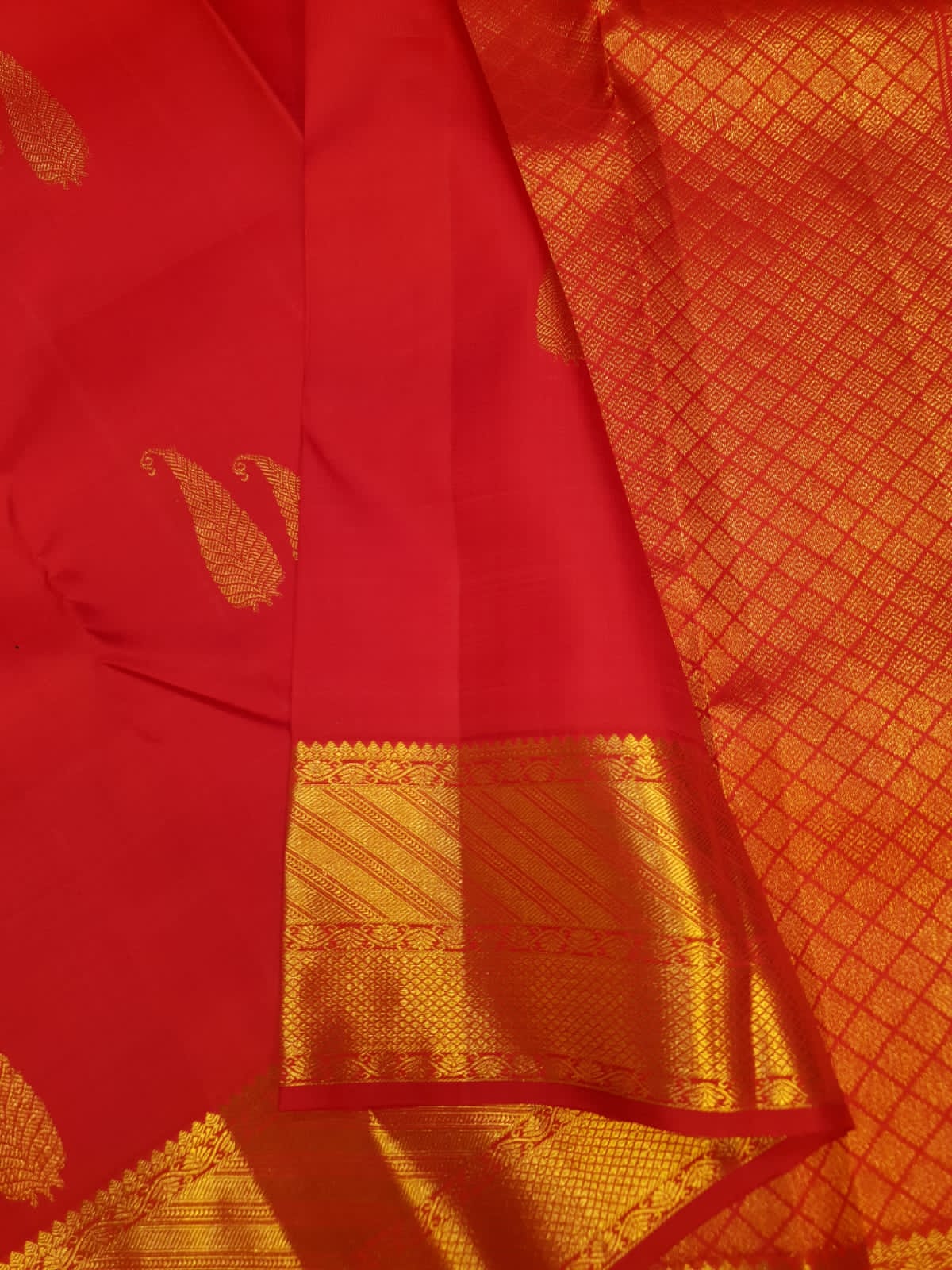 Red Kanchipuram Handloom 1G Gold Pattu Silk Saree