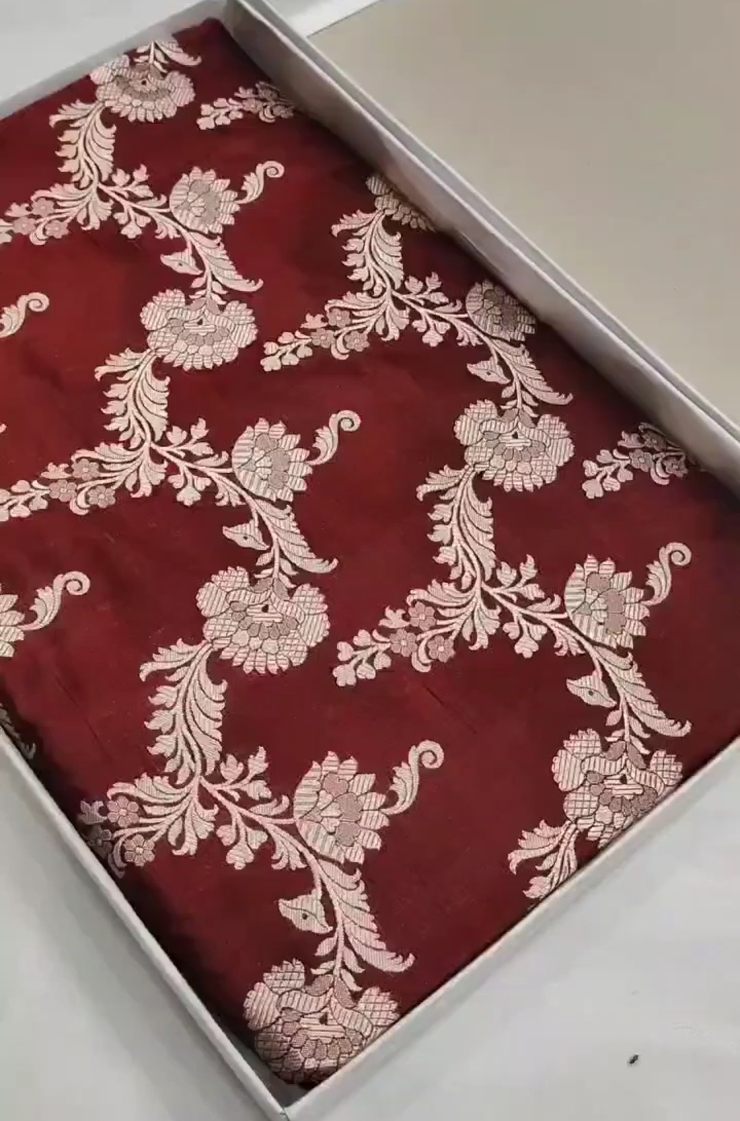 Maroon Banarasi Handloom Katan Silk Saree