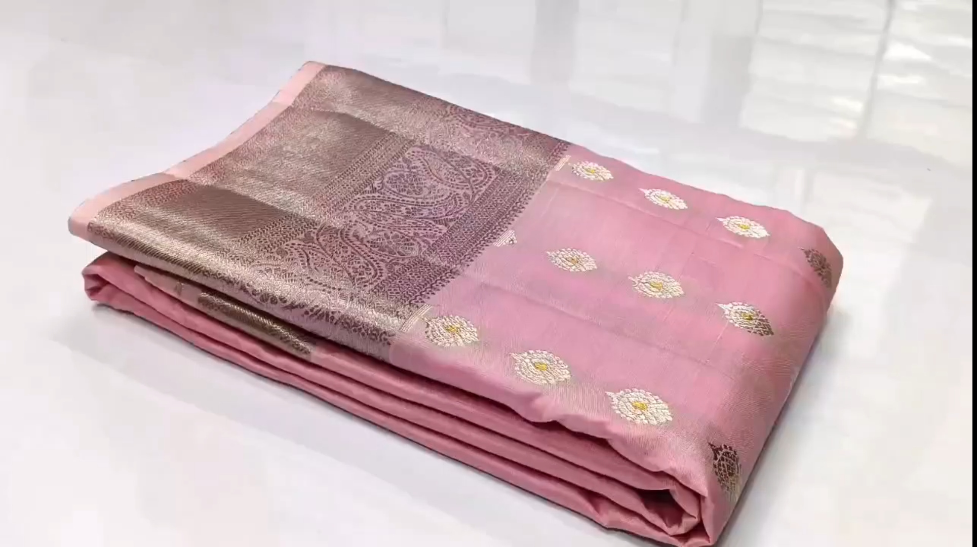 Pink Kanchipuram Handloom Single Warp Pattu Silk Saree