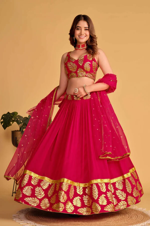 Designer Pink Lehenga Choli with Embroidery