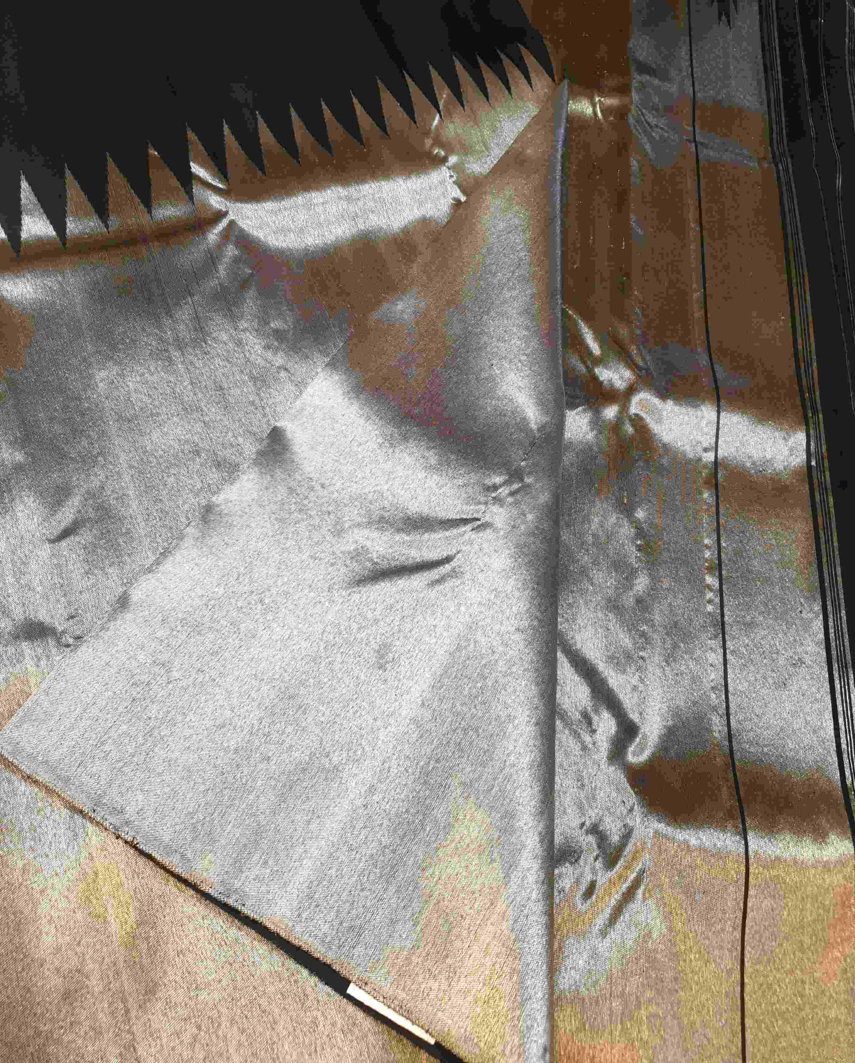 Black Kanchipuram Handloom 2G Silver Pattu Silk Saree