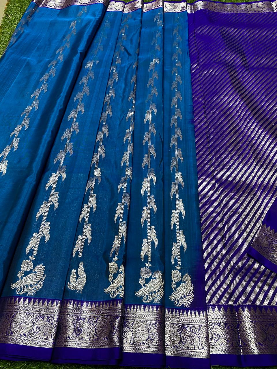 Blue Venkatagiri Handloom Pattu Silk Saree