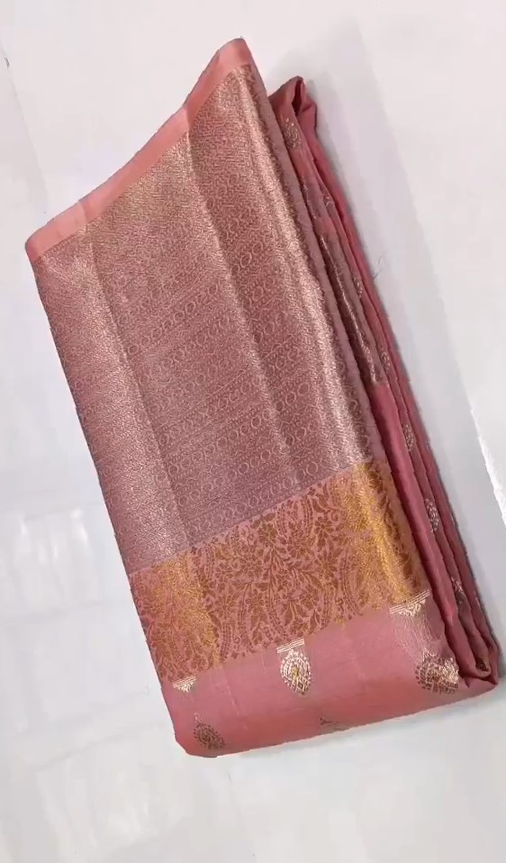 Pink Kanchipuram Handloom Single Warp Pattu Silk Saree