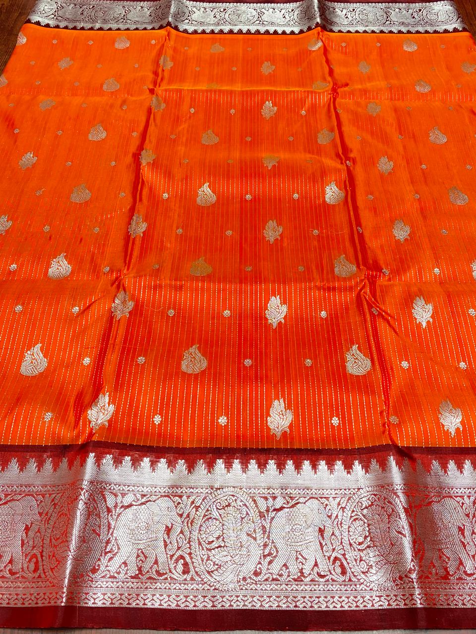 Chilly Red Venkatagiri Handloom Pattu Silk Saree