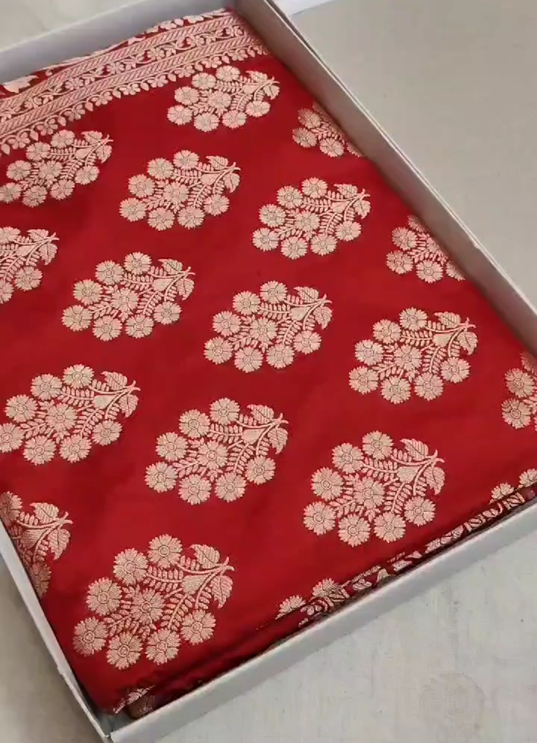 Red Banarasi Handloom Katan Silk Saree