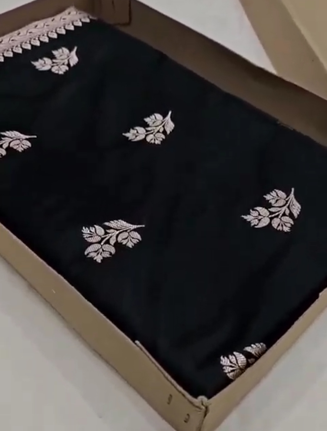 Black Banarasi Mashru Soft Silk Saree