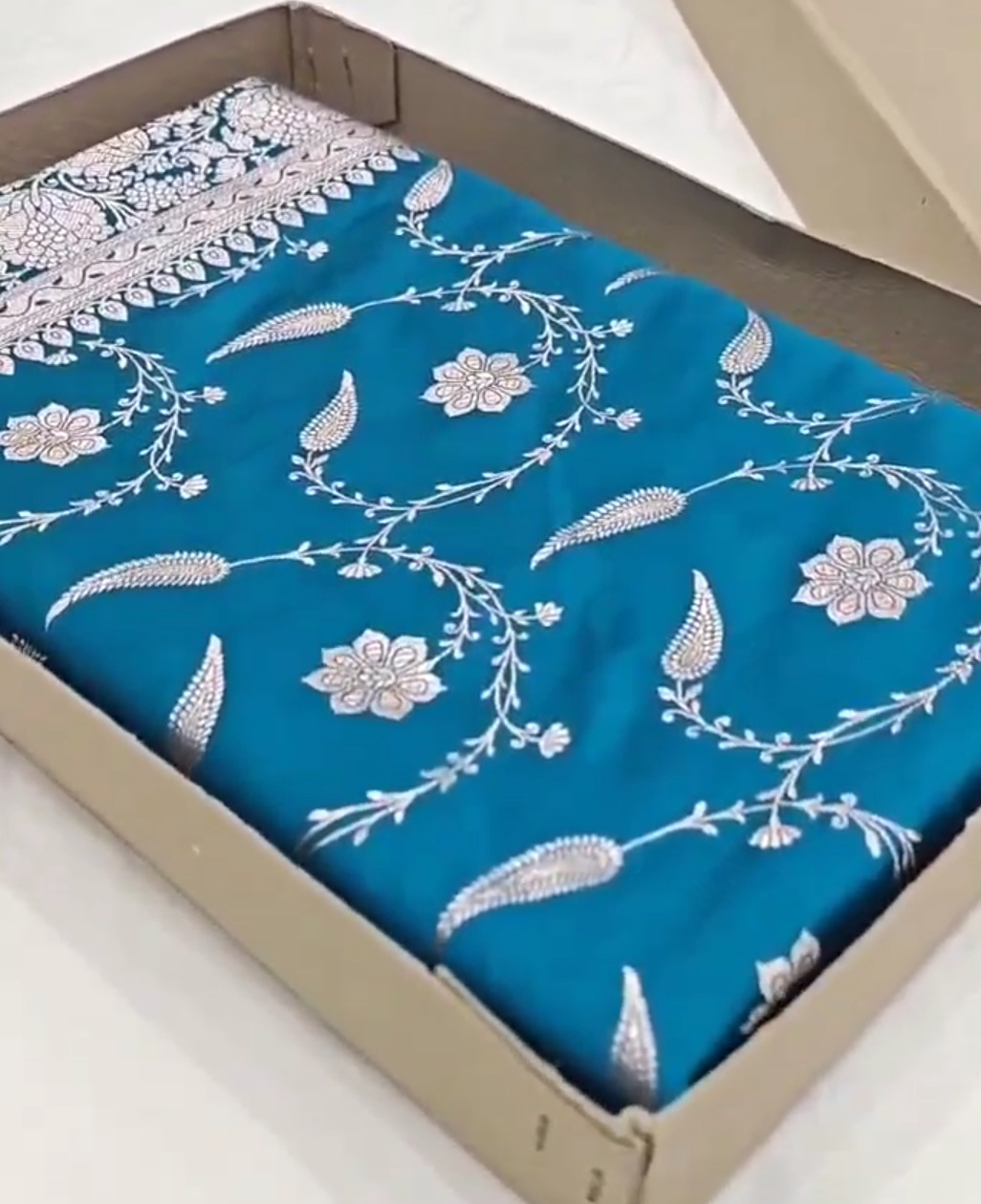 Blue Banarasi Mashru Soft Silk Saree