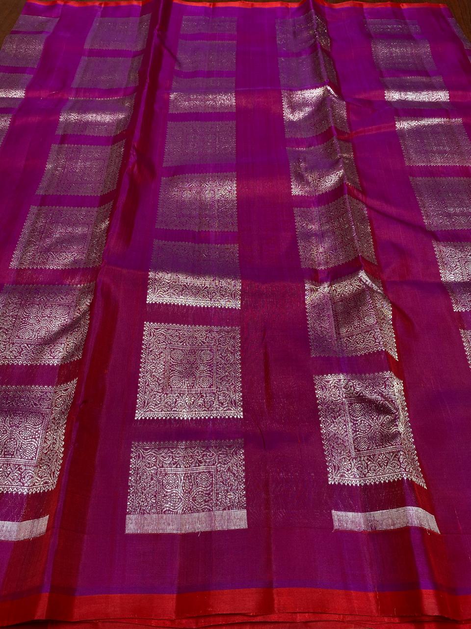 Magenta Venkatagiri Handloom Pattu Silk Saree