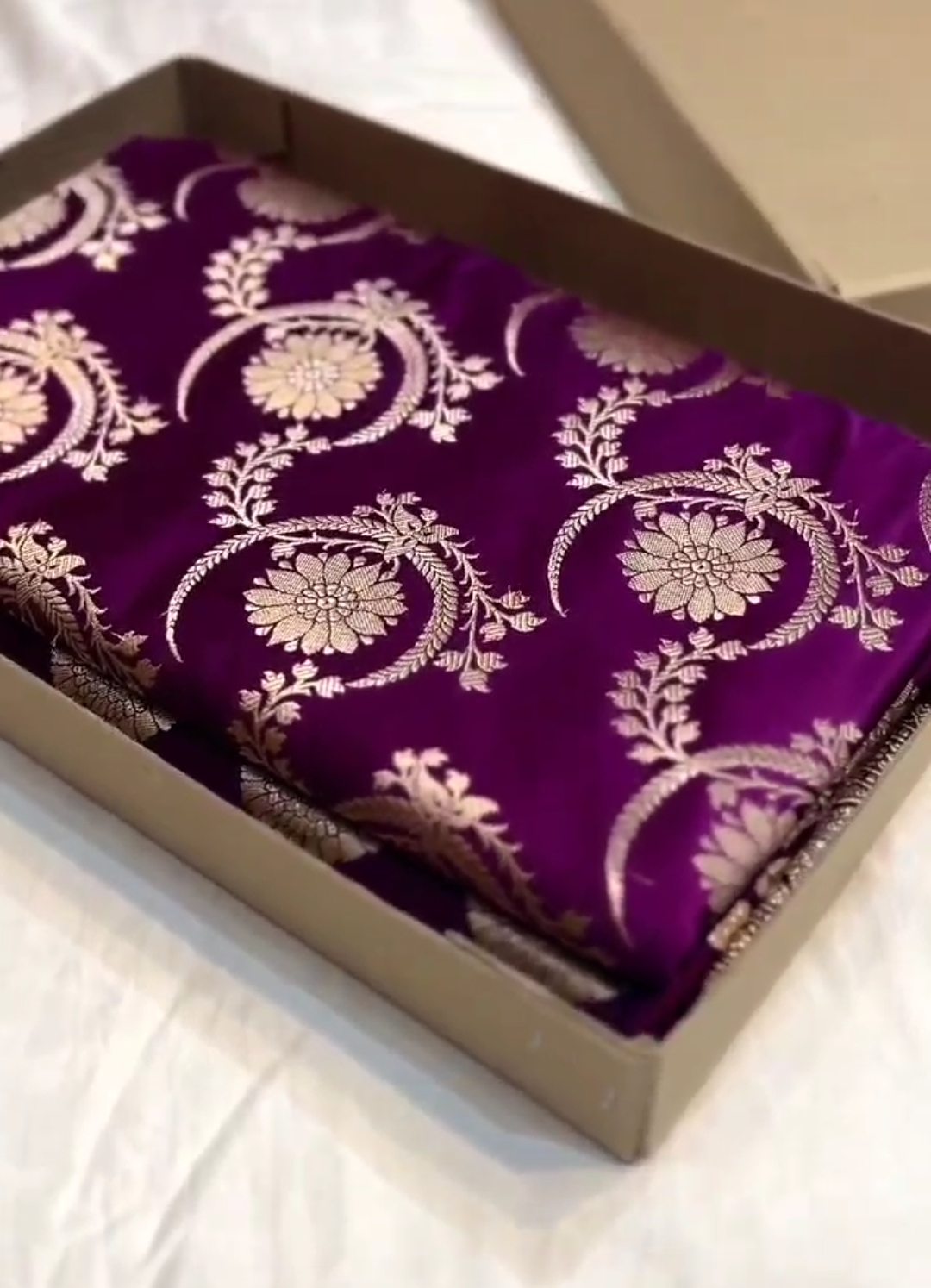 Purple Banarasi Mashru Soft Silk Saree