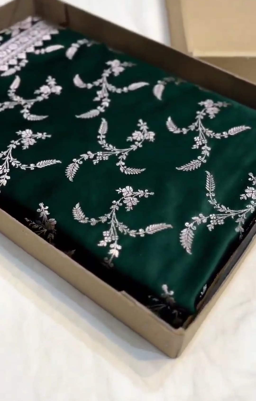 Bottle Green Banarasi Mashru Soft Silk Saree