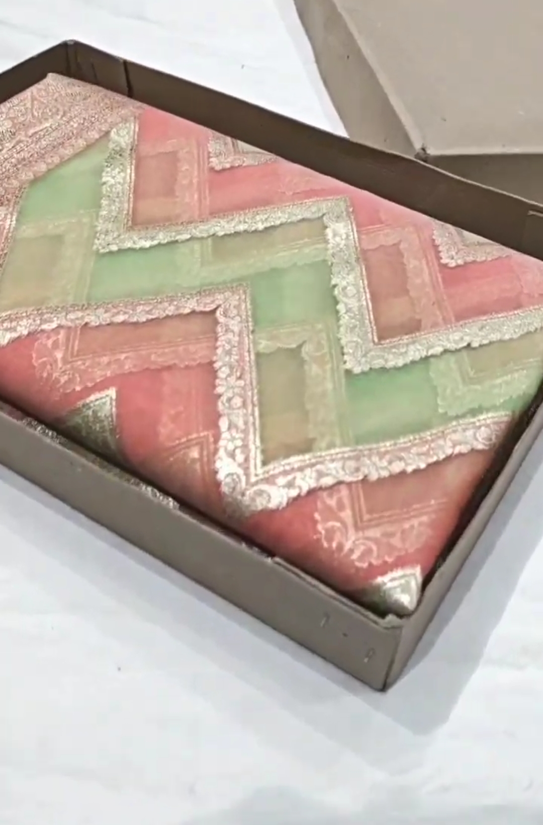 Peach Banarasi Handloom Rangkat Kora Tissue Silk Saree