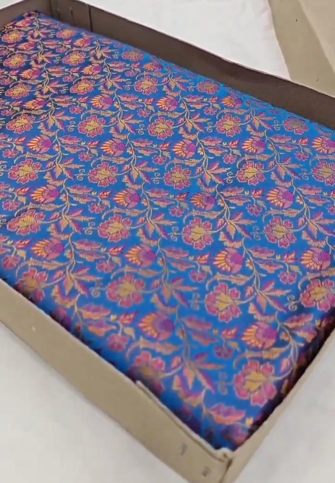 Royal Blue Banarasi Semi Katan Silk Tanchoi Brocade Saree