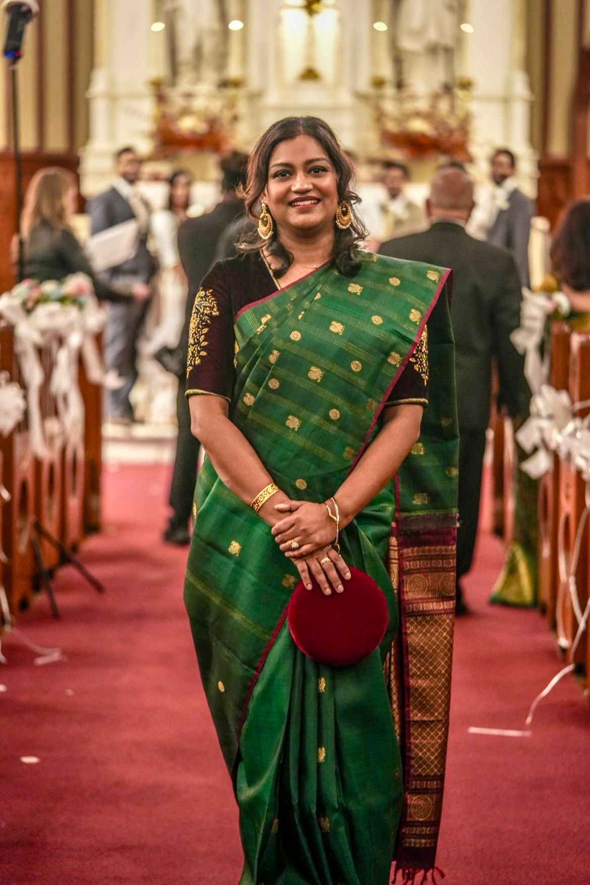 Bottle Green Kanchipuram Handloom 3G Pure Gold Pattu Silk Saree