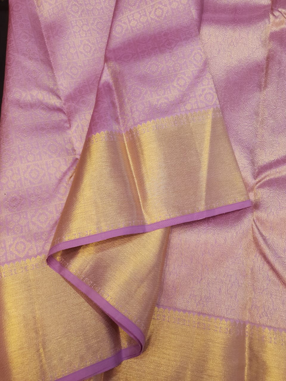 Baby Pink Kanchipuram Handloom 2G Gold Pattu Silk Saree