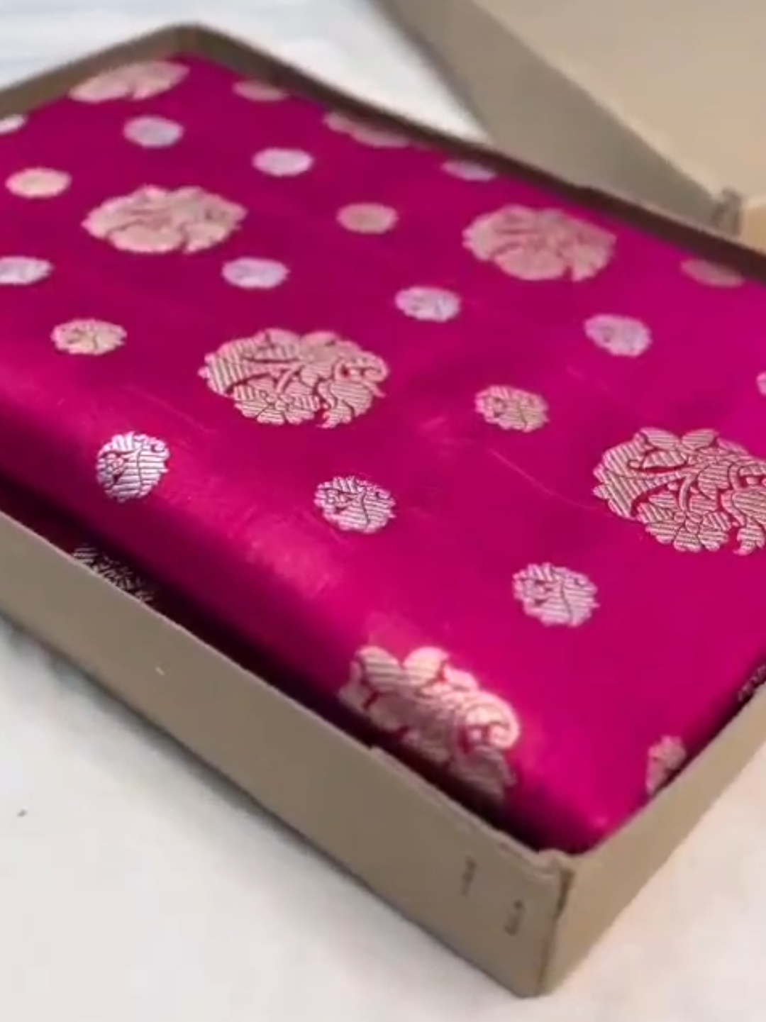 Rani Pink Banarasi Handloan Silk Sona Rupa Saree