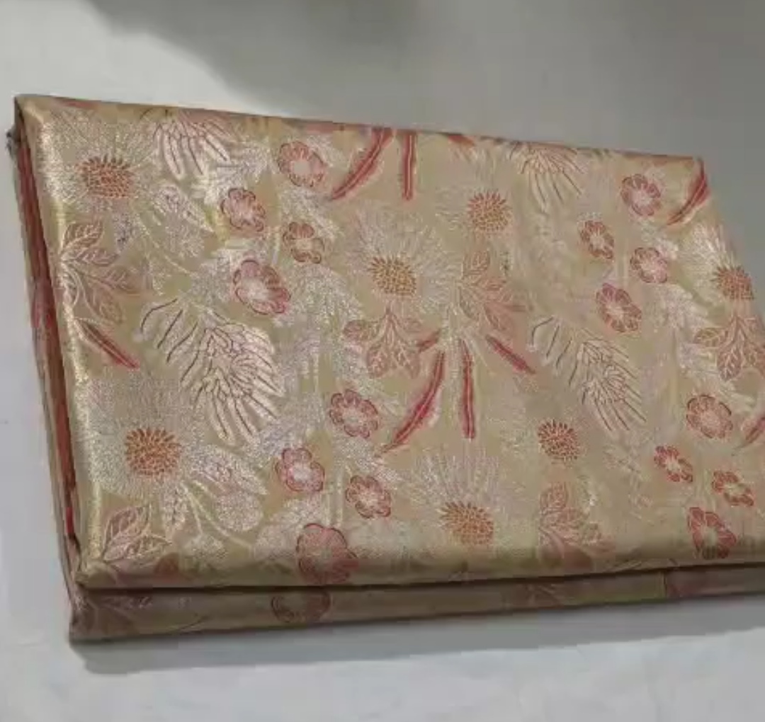 Beige Kanchipuram Semi Tissue Silk Meenakari Saree